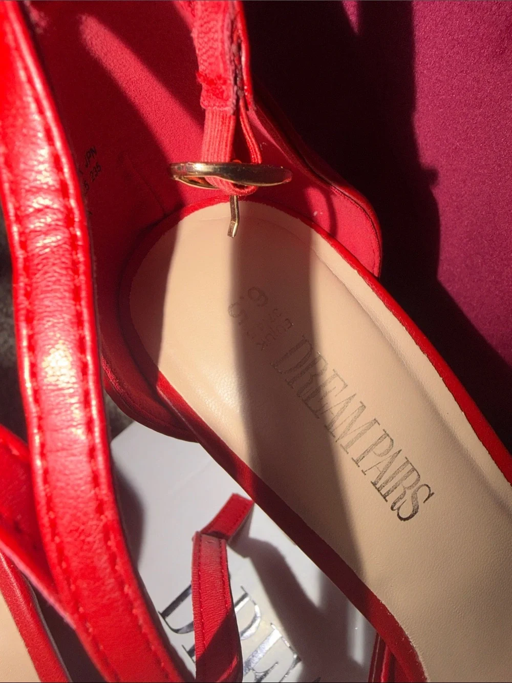 Dream Pairs Red Platform Block Heel Sandals with Ankle Strap